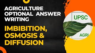 Imbibition Osmosis amp Diffusion  Agriculture Optional Answer Writing Practice  UPSC [upl. by Niloc977]