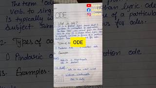 What is Ode  Ode in English Literature  Ode Example  ode sonnet englishliterature shorts [upl. by Embry689]