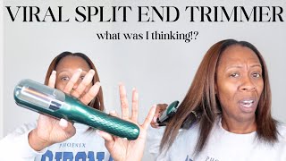 I DID ITI TRIED THE VIRAL TIK TOK TRIMMER ON TEXTURED HAIR AND [upl. by Nevile]