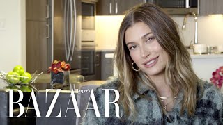 Hailey Biebers Guide to Skincare Minimal Makeup amp SelfCare  BAZAAR Beauty QampA  Harpers BAZAAR [upl. by Nurav]