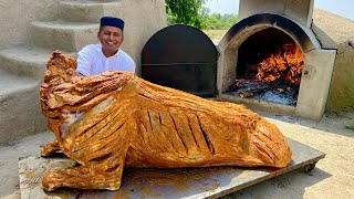 200 KG WHOLE BEEF ROAST  4 Hours Roasting a Whole Buffalo in Tandoor  Beef Mandhi  Village Food [upl. by Vey]