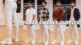 5 Stylish Ways To Wear Grey Sweat Pants For Men [upl. by Shaughnessy]