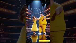 Fat dad and daughter rock the Americas Got Talent stage [upl. by Cherye503]