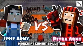 Jesse Army VS Petra Army MINI COMBAT SIMULATION  Minecraft Story Mode Theme [upl. by Leffen]