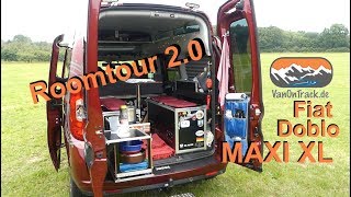 Roomtour 20 Ausbau zum Campervan Fiat Doblo Maxi XL selbst gebaut DIY micro Camper Conversion [upl. by Henleigh]