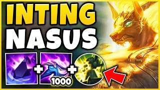 NEW INTING NASUS STRATEGY 1 SHOT TOWERS  UNKILLABLE INTING SION 20  League of Legends [upl. by Alurd]