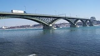 Canada  USA border crossing Peace Bridge [upl. by Edlitam]