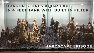 4 FEET DRAGON STONES AQUASCAPE WITH BUILT IN FILTER  HARDSCAPE EPISODE [upl. by Ellenid]