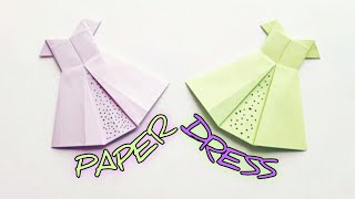 How to make Paper Dress  Origami Paper Dress [upl. by Cecily]