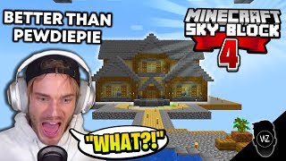 The BEST House on Skyblock EVER Minecraft Skyblock 4 [upl. by Ayrolg]