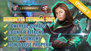 BENEDETTA Best Tutorial amp Guide 2021 English Skills Combo Tips and Tricks  Mobile Legends  ML [upl. by Ashling]