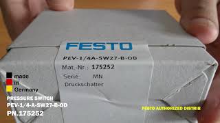 FESTO PRESSURE SWITCH PEV14ASW27BOD PN175252 [upl. by Ayvid]