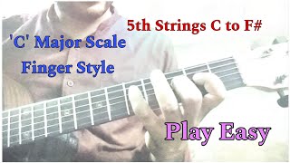 C Major Scale Finger Style5th Strings C to F youtube learning guitar easy play [upl. by Ssitruc559]