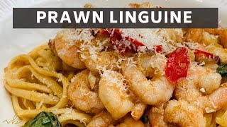 Simple and Easy Prawn Linguine IN UNDER 15 MINTUES [upl. by Akamahs]