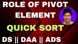 Role of Pivot Element in Quick Sort  Choosing Pivot Element  Pivot Element in Quick Sort [upl. by Rives132]