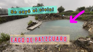 Fuerte lluvia en la isla lago de patzcuaro michoacan [upl. by Ashelman]