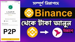 Binance to Bkash  binance theke kivabe dollar sell korbo  binance theke bkash withdraw finance [upl. by Anawed]