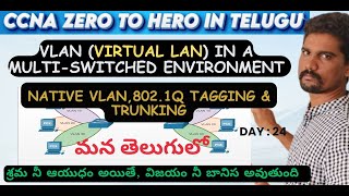 VLAN in a MultiSwitched environment  8021Q Tagging  Trunking Native VLAN vlan ccna cisco [upl. by Tellford358]