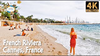 CANNES BEACH French Riviera  Zamenhof  Plage Publique de Cannes  France  Travel Walk Tour 4K [upl. by Aikcin]