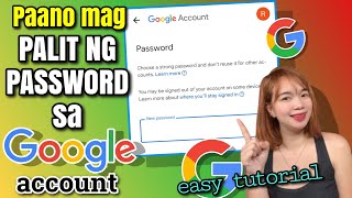 PAANO MAGPALIT NG PASSWORD SA GOOGLE ACCOUNT  CHANGE PASSWORD ON GOOGLE  Riencyll Cabile [upl. by Cornie390]