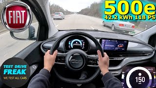 2024 Fiat 500e 422 kWh 118 PS TOP SPEED AUTOBAHN DRIVE POV [upl. by Joed]