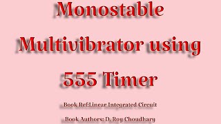 Monostable multivibratör using 555 timerMonostable Operation [upl. by Eisse]