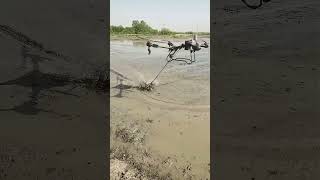 Use Drone To Drag A Scrap Tank Forming Shallow Trench Avoiding Water Ponding In Unleveled Farmland [upl. by Jehovah]