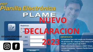 DECLARACION DE LA PLANILLA ELECTRONICA PDT PLAME  SUNAT [upl. by Sparky]