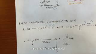 Barton decarboxylation and BartonMcCombie deoxygenation [upl. by Violette]