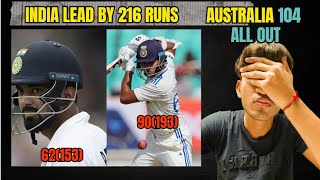 IND LEAD BY 218 RUNS  AUS 104 ALL OUT indvsaus [upl. by Brion368]