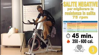 Spinning  Indoor Cycling  Ciclismo Allenamento SALITA NEGATIVA Lezione 09 [upl. by Yeruoc]