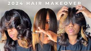 Curtain Bangs At HomeCurl your hair in under 5 minutesSilk Press Tutorial [upl. by Savitt]