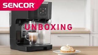 Poloautomatické espresso SENCOR SES 4040BK  Unboxing [upl. by Langsdon]