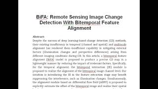 BiFA Remote Sensing Image Change Detection With Bitemporal Feature Alignment [upl. by Letsirhc]