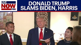 Donald Trump SLAMS Biden and Harris for not honoring 13 US Service Members Not Debate Prepping [upl. by Grizelda976]