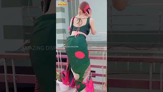 💚Trending Saree Back Pose💚Backless Blouse shorts saree backpose blouse trending [upl. by Behm]