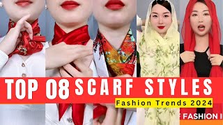 Top 8 Scarf Tie Methods  Scarf Tie Expert Secrets 2024 scarfwearing tips tutorial [upl. by Jereld]