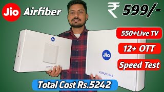 Jio AirFiber Installation  Wifi Speed OTT amp TV ChannelTotal Cost Recharge  Jio Airfiber Detail [upl. by Arimahs639]