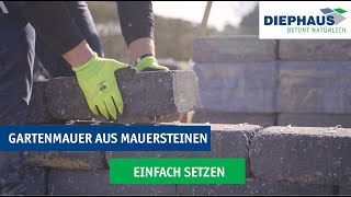 Gartenmauer bauen mit SIOLA MEDIO Mauersteinen  DIYAnleitung von DIEPHAUS [upl. by Ahtebat]