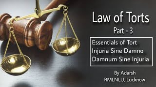 Essentials of torts  Injuries Sine Damno amp Damnum Sine Injuria Explained with Case Studies [upl. by Novyar]