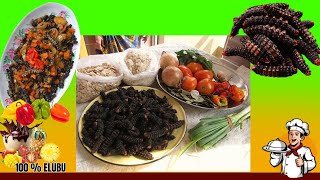 Cuisine🍽️Congolaise  Comment préparer les chenilles  MBINZO  aux aubergines [upl. by Aralomo]