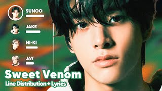 ENHYPEN  Sweet Venom Line Distribution  Lyrics Karaoke PATREON REQUESTED [upl. by Adler862]