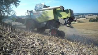 Claas Lexion 670 Montana moisson du tournesol en coteaux sunflower [upl. by Naejeillib]