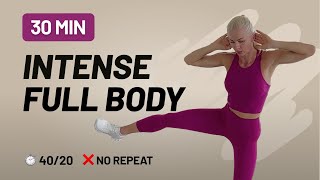 30 Min Intense Full Body HIIT Workout  No equipment No Repeat Home Workout [upl. by Arissa421]