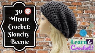 How to Crochet  Easy 30 Minute Slouchy Hat for Beginners ❤LifeWithLisa343💋 [upl. by Narcissus]