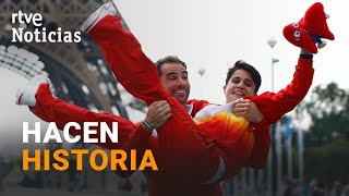 JJOO PARÍS 2024 ORO para ÁLVARO MARTÍN y MARÍA PÉREZ en la nueva MARATÓN de MARCHA por RELEVOS [upl. by Aimehs]