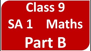 Maths PART B maths sa1 question paper 2024 9th class sa1 maths question paper 2023 9th class [upl. by Niatirb595]