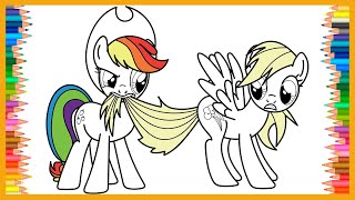 🎨🦄Coloring Swap Applejack amp Rainbow Dash  ColoringPaintingDrawing amp Color Swap [upl. by Kosaka]