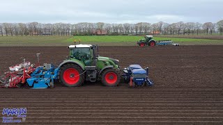 Ploughing and sowing carrots  Fendt 720  Fendt 828  Ploegen en wortels zaaien  Van Rijsingen [upl. by Aenahs]