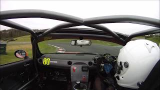 BRSCC MX5 Supercup Cadwell Park Round 6  Onboard with Aidan Hills [upl. by Anelam]